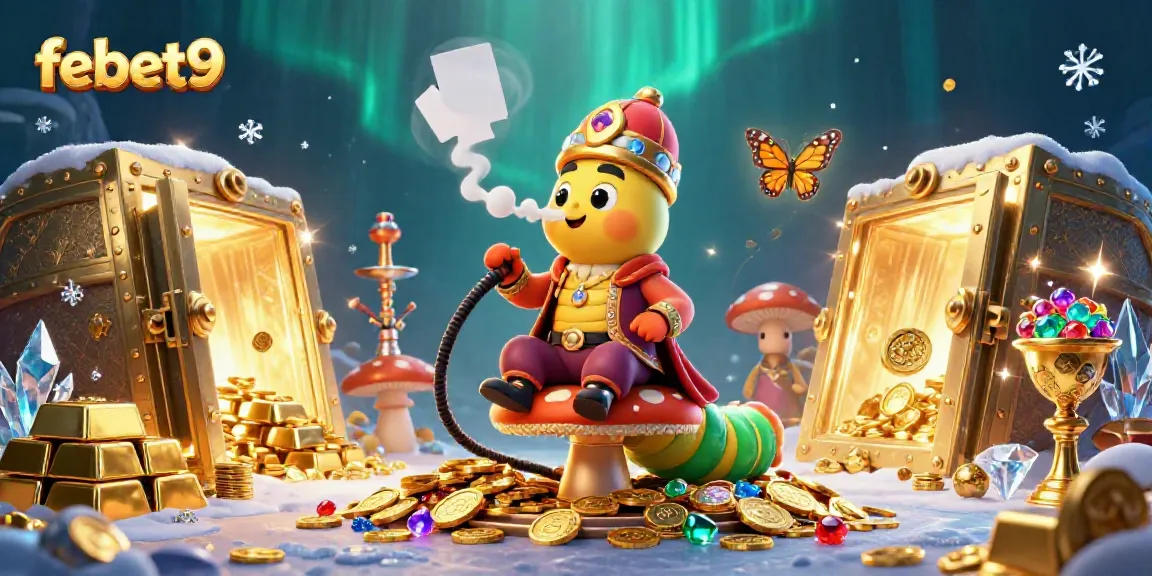 Engage in thrilling gameplay at febet9 with a vibrant 3D casino scene featuring unique characters.
