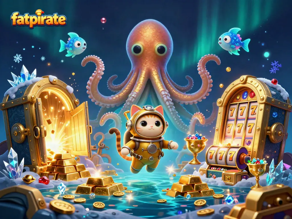 Engage in thrilling gameplay with fatpirate at this vibrant underwater casino scene.