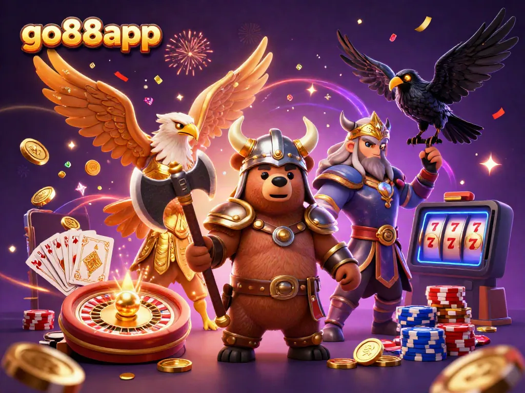 Experience fantasy gaming at go88app with vibrant casino scenes and thrilling characters.