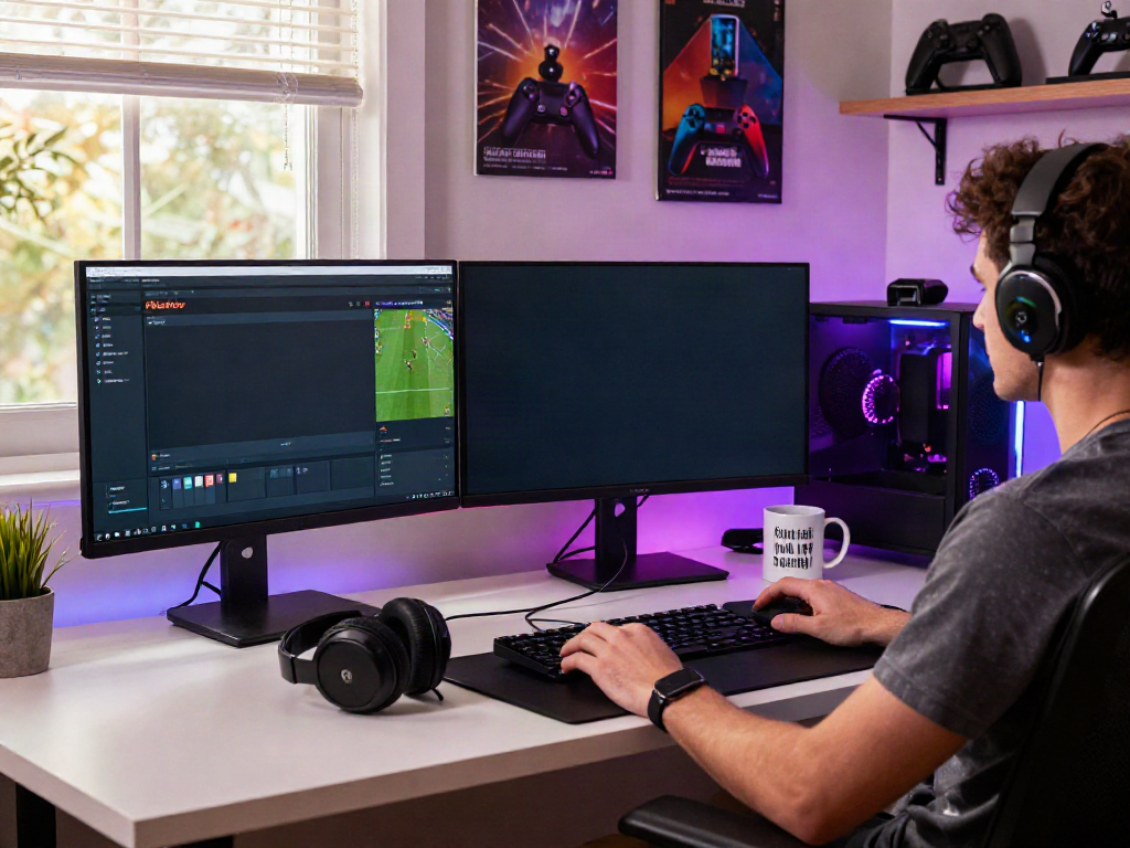 Pikashow for PC streaming setup with a vibrant interface and gaming elements
