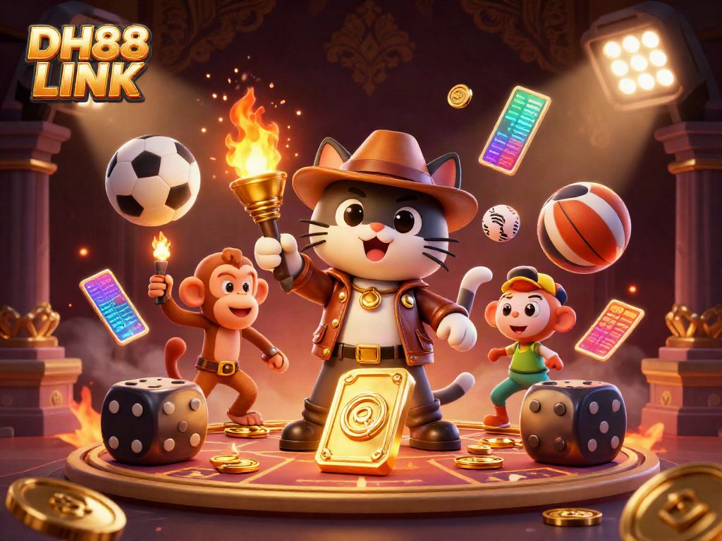Engage with the DH88 LINK as an archaeologist cat explores a golden casino artifact