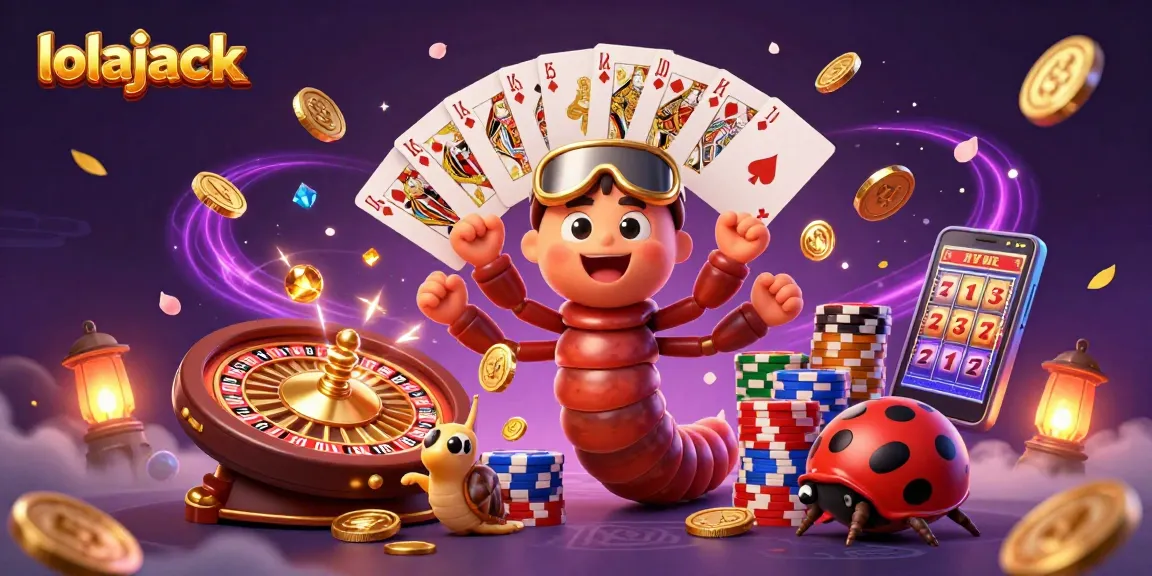 Win big at lolajack casino with a lively 3D illustration of fun gaming characters.