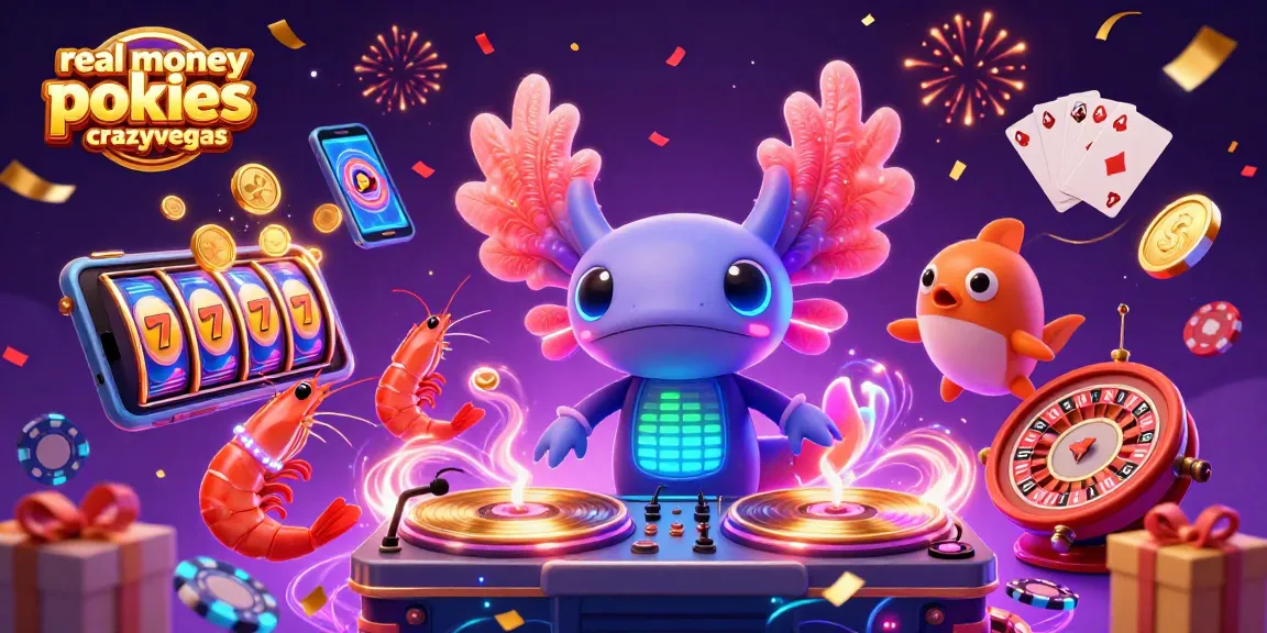 Experience real money pokies crazyvegas with vibrant characters and dynamic slot action in a colorful 3D scene.